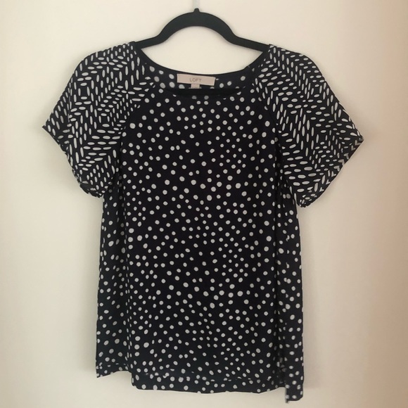 The Loft Navy Polka Dot Top - XS - Picture 1 of 1